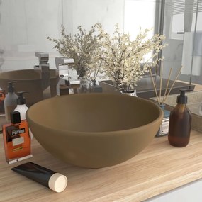 Lavandino Lusso Rotondo Crema Opaco 32,5x14 Cm İn Ceramica /