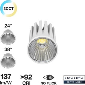 Lampada LED GU10 12W Alta potenza Angolo 24°/38° Bianco CCT Bridgelux Colore Bianco Variabile CCT