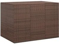 Contenitore da Giardino in Rattan PE 145x100x103 cm Marrone 317230