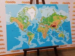 Stampa su tela – Mappa del mondo classica