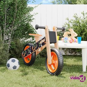 vidaXL Bicicletta Senza Pedali per Bambini Arancione Stampato
