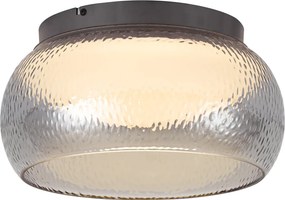 Plafoniera Art Déco color canna di fucile con vetro fumé e LED dimmerabile a 3 fasi - THIMBLE