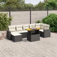 Set Divani da Giardino con Cuscini 8 pz Nero in Polyrattancod mxl 88876