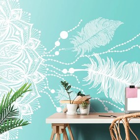 Carta da parati – Mandala magico su sfondo verde