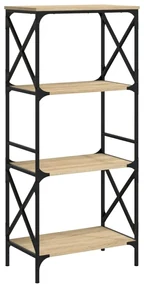 Libreria 4 ripiani rovere sonoma 59x35x132 cm legno multistrato