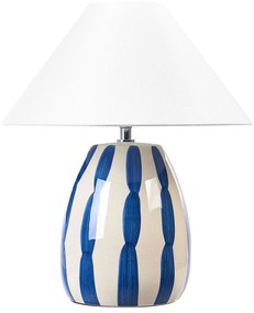 Lampada da tavolo ceramica beige blu e bianco 41 cm LUCHETTI Beliani