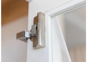 Vetrina legno massello pino due ante bianca naturale shabby