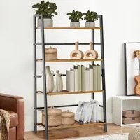 Scaffale Industrial 4 Livelli Mobile Libreria Unit di Mensole 63x34x117 cm