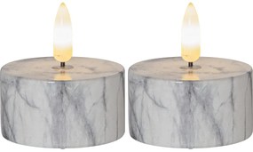 Candele LED in set da 2 (altezza 6 cm) Flamme Marble - Star Trading