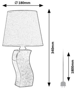 Rabalux 74073 - Lampada da tavolo DAYAMI 1xE14/40W/230V grigia
