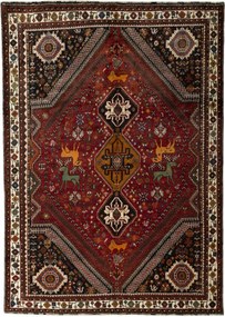 Shiraz Tappeto 220 x 300 Rosso (Iran) Annodato A Mano