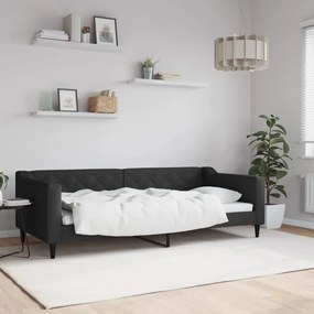 Letto Da Giorno Nero 90x200 Cm İn Tessuto /