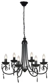 Lampada Da Soffitto Pendente Elegante Nera 6 Portalampade /