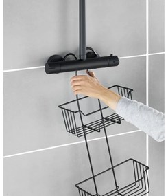 Mensola da bagno sospesa in acciaio inox nero Milo - Wenko