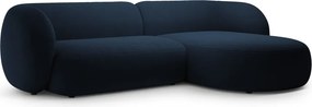 Divano angolare blu (con penisola a destra/con chaise lounge) con rivestimento in velluto Kate – Micadoni