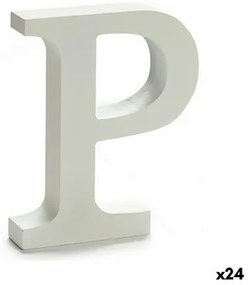 Lettera P Legno Bianco (2 x 16 x 14,5 cm) (24 Unità)