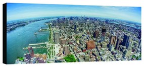 Stampa su tela Panoramica New York di giorno, multicolore 140 x 70 cm