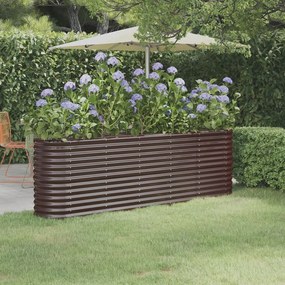 Letto Giardino Acciaio Verniciato A Polvere 224x40x68cm Marrone /