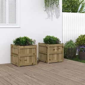 Fioriere Da Giardino 2 Pz İn Legno Di Pino Impregnato /