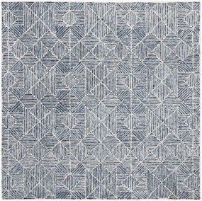 Tappeto in lana a pelo corto tessuto a mano Azure