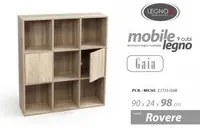 Scaffale libreria rovere cubi cm 90 x 24 x 98 h