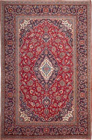 Kashan Tappeto 320x200 Rosso (Iran) Annodato A Mano