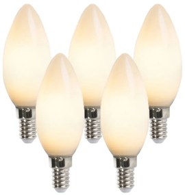 Set di 5 candele a LED E14 2W 180 lumen 2350K non dimmerabili