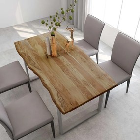 Tavolo da pranzo 154x80x76 cm in legno massello di acacia