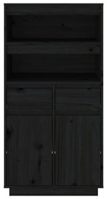 Credenza nera 60x40x116,5 cm in legno massello di pino