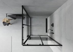 Mexen Rio cabina doccia quadrata 80 x 80 cm, strisce nere, nera - 860-080-080-70-20