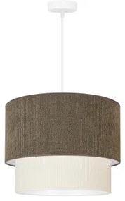 Duolla - Lampadario a sospensione con filo CORDUROY 1xE27/15W/230V diametro 40 cm marrone/color crema