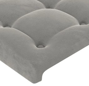 Testiera ad orecchio grigio chiaro 103x16x118/128 cm in velluto
