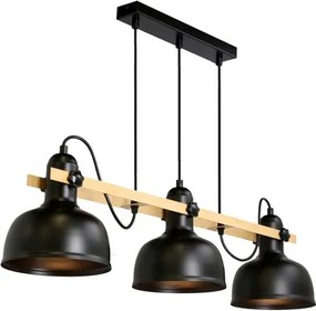 Lampadario a sospensione con filo RENO 3xE27/40W/230V nero/marrone