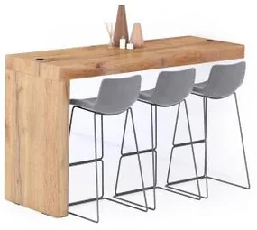 Penisola Evolution 180x60, Rovere Rustico con Caricatore Wireless
