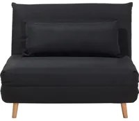 Divano letto piccolo in tessuto Nero 1 posto letto pieghevole senza braccioli scandinavo