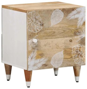 Comodino 40x33,5x46 Cm İn Legno Massello Di Mango /