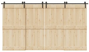 Kit Di Binari Per Porte Scorrevoli 400 Cm Acciaio Nero /