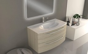 Mobile sottolavabo e lavabo Lyla per vasca centrale rovere sbiancato L 100 x H 55 x P 51 cm