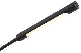 Lampada da terra moderna nera con LED dimmerabile a 3 livelli ricaricabile - Statler