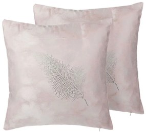 Set di 2 cuscini decorativi 45x45cm rosa SILENE Beliani