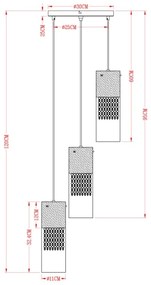Globo 15908-3G - Lampadario a sospensione con filo WEMMO 3xE27/60W/230V diametro 30 cm oro