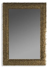 Specchio Shiny rettangolare in acciaio oro 62 x 90 cm