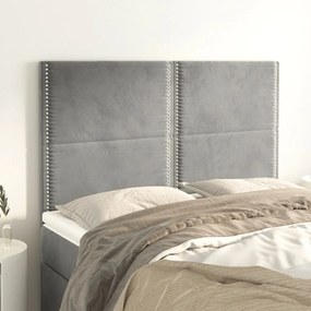 Testiere 4 Pz Grigio Chiaro 72x5x78/88 Cm İn Velluto /