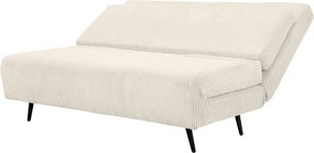 Divano letto in velluto a coste color crema 140 cm Mallory - Støraa