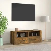 Mobile TV Rovere Fumo 100x35x40 cm in Legno Multistrato 816813