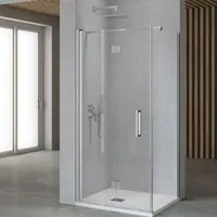 Lato fisso per porta pieghevole edera lf110t 6 millimetri chrome ix box shower *** misure 87-90xh195 cm trasparente, ...