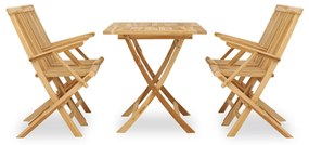 Set da Pranzo per Esterni 5 pz in Legno Massello di Teak