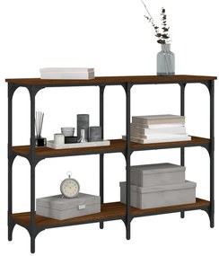 Tavolino consolle rovere marrone 100x29x75 cm legno multistrato