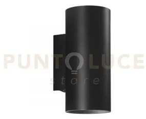 Applique a parete duduk tonda nera 2 luci attacco gu10 10x8x18cm i...