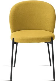 Sedia in tessuto Giallo con struttura in metallo MEGGIE 2 sedie